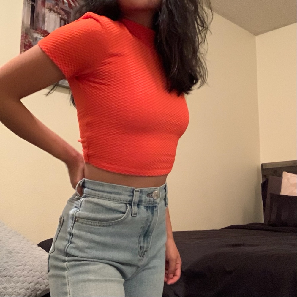 Orange crop top